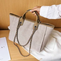casual women canvas handbags high quality large capacity ladies chain shoulder travel bag luxury female tote messenger bag new