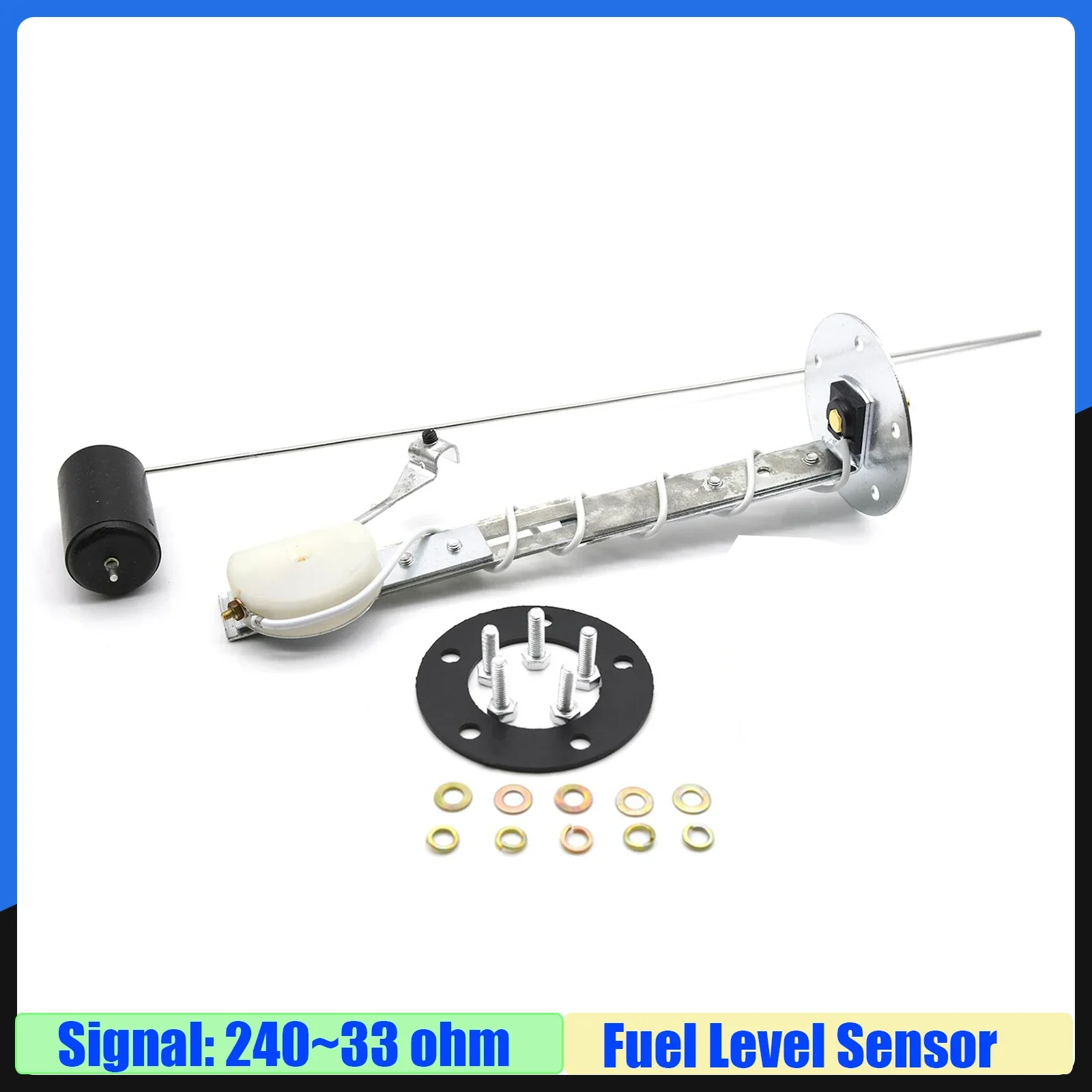 

Датчик уровня топлива 240-33 Ом с белым светодиодом, 52 мм, индикатор уровня топливного бака, датчик уровня масла для универсального бензинового автомобиля, 12 В