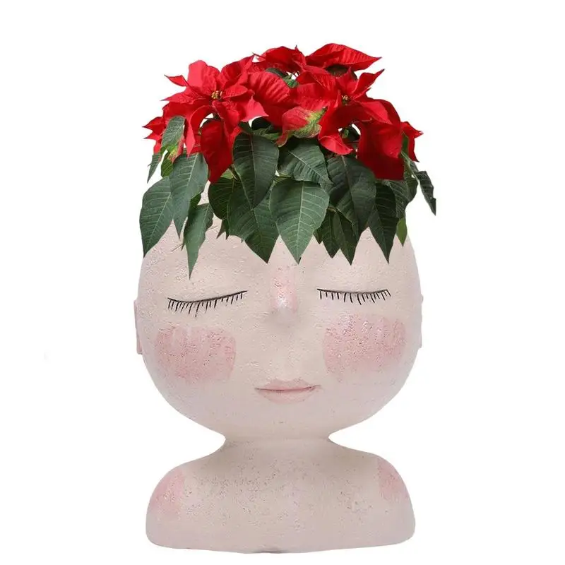 

Human Face Vase Decoration Big Eyes Doll Resin Flowerpot Figure Sculpture Crafts Storage Container Flower Arrangement Container1
