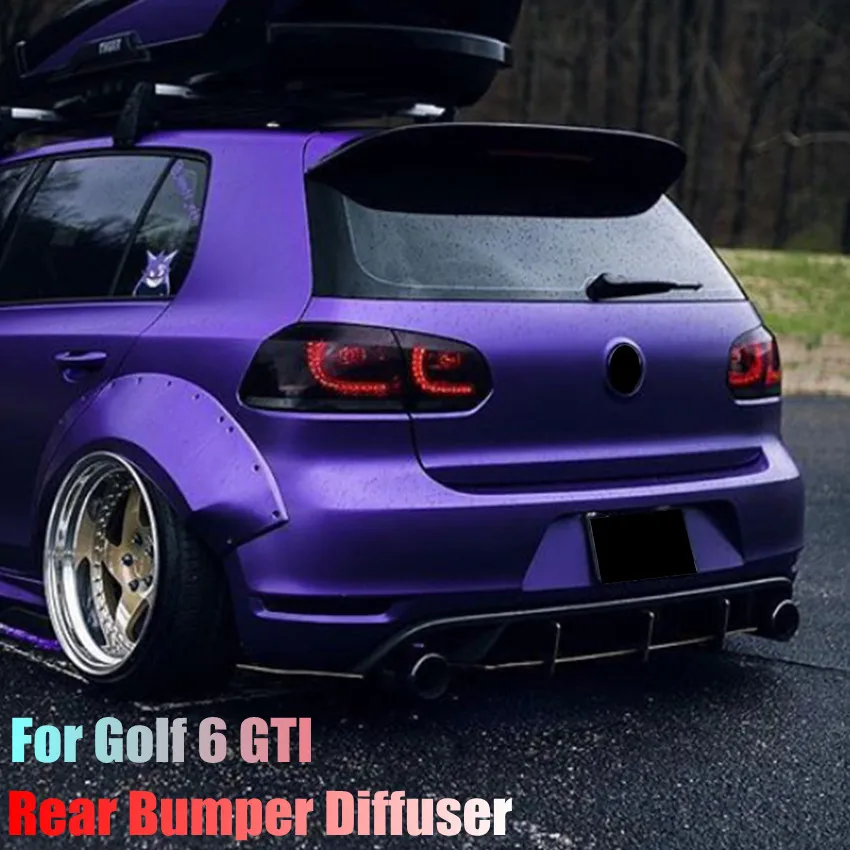

For Volkswagen VW Golf MK VI GTI 6 GTI Golf MK6 GTI Car Rear Bumper Diffuser Flag Spoiler Splitter Accessories Trim 2.0 GTI 5K1