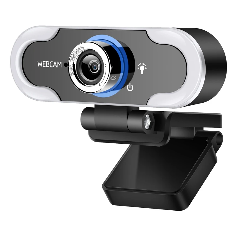 

NEW-Webcam With Fill Light USB Computer Camera 1080P Manual Focus USB 2.0 With Microphone For MAC, Vista, Win7 / 8/10