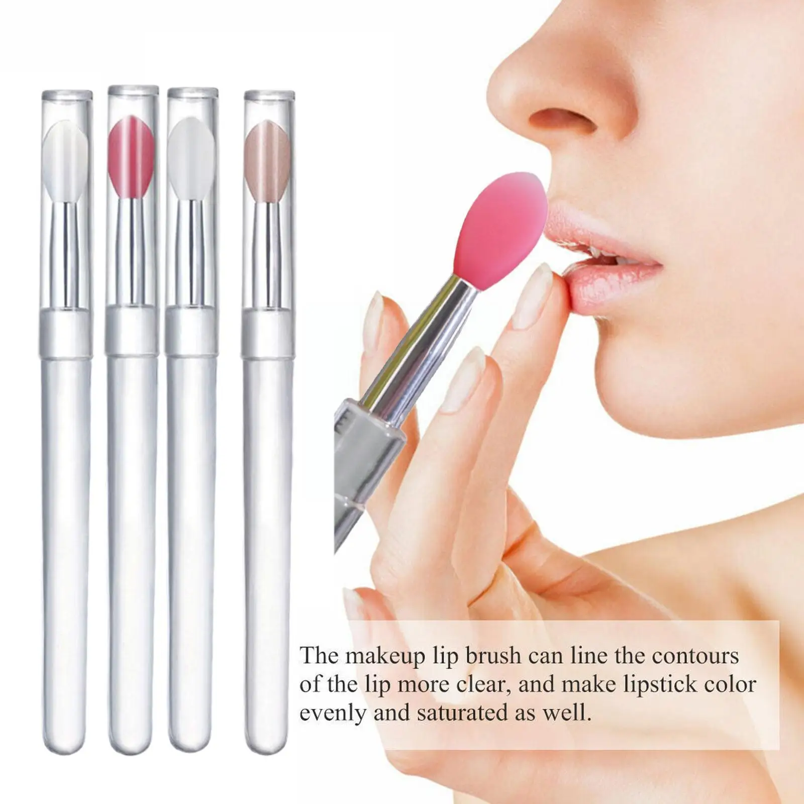 

1pcs Portable Silicone Lip Brush Lip Gloss Applicator Tools Brush Dust Cosmetic Brushes Multifunctional Lipstick With Makeu Y8b5