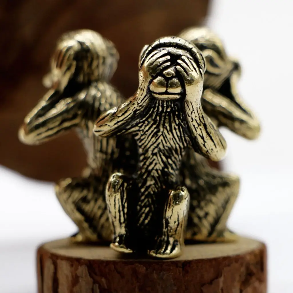 

Trendy Modern Style Wise Monkey Statue High Quality Solid Monkey Figurines DIY Crafts Wooden Warmhouse Gifts