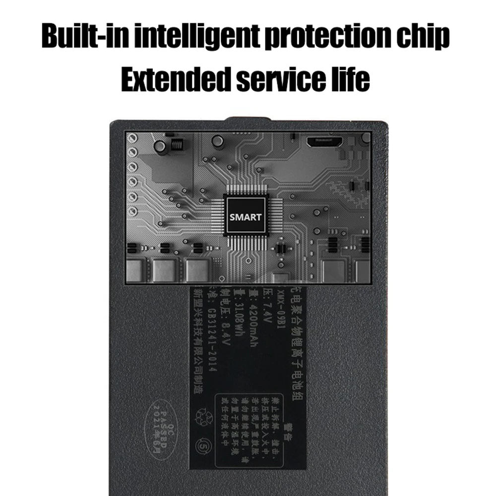 7.4V 4200mAh Smart Door Lock Battery Rechargeable 18650 Lithium-ion Battery For Password Lock Face Fingerprint Recognition Lock