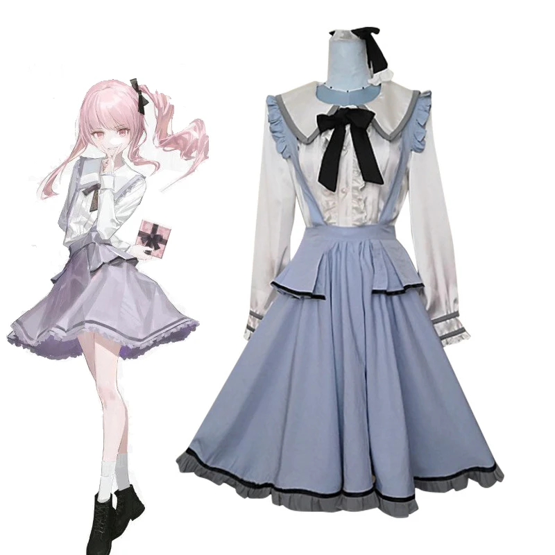 

Project Sekai Colorful Stage! Feat. Cosplay Anime Akiyama Mizuki Maid Costume Cute Girl Lolita Ruffle Dress Role-Playing Uniform