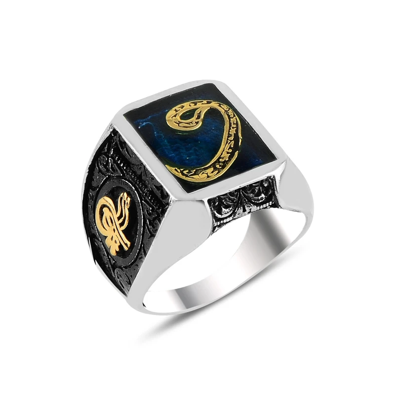 

Серебро 925 набор синих кабошонов Vav & tughra кольцо