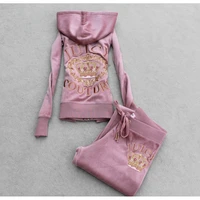 casual velet tracksuit two piece womens sets hooded long sleeve women zipper suit spring fall letter pattern sport pants s 2xl
