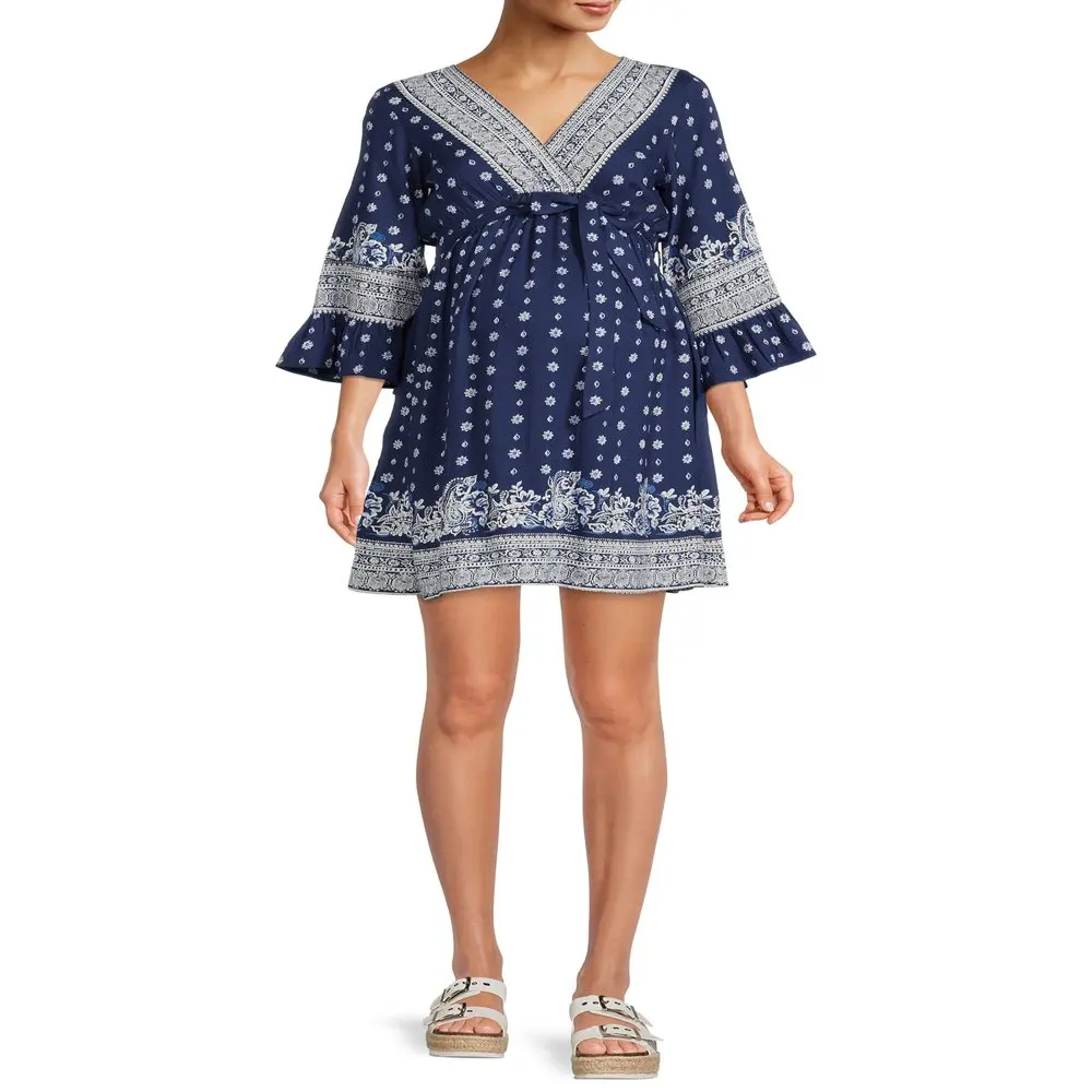 

Women`s Maternity Long Sleeve Wrap Dress