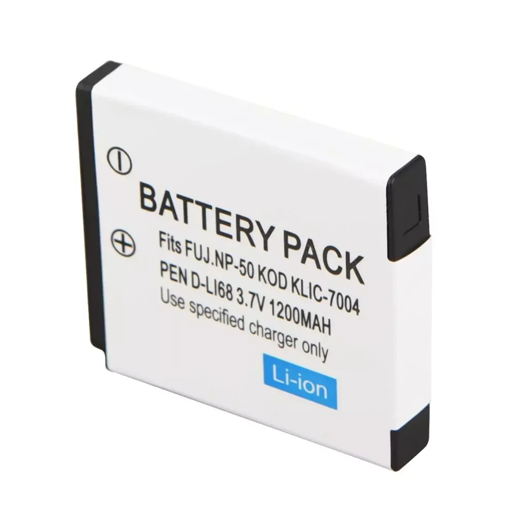 

2023New 1200mAh NP-50 KLIC-7004 D-LI68 Rechargeable Camera Battery For FUJIFILM FinePix KODAK EasyShare PENTAX Optio S12 Backup