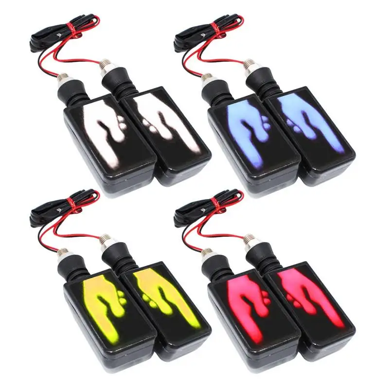 

Motorcycle LED Turn Signals Mini Universal 12V Lights Signals Creative Gesture Design Modification Parts Cycling Gifts For Men