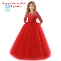 new princess dress for girls kids flower party mesh dress wedding lace dress for girl xmas ball gown children formal dresses