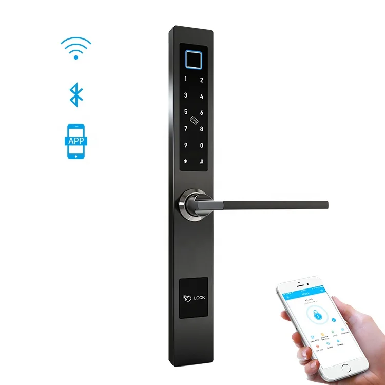 

Waterproof WiFi TTLock APP Remote Unlock Smart Slide Door Digital Lock Code Fingerprint Electric Sliding Glass Wooden Door Lock