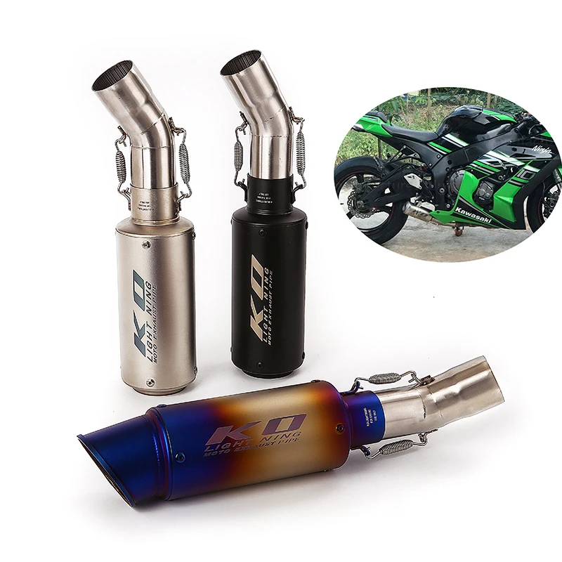 

Delete Catalyst For Kawasaki Ninja ZX6R ZX636 2009-2022 Exhaust System Middle Connect Link Pipe Slip On 51mm Mufflers Tube