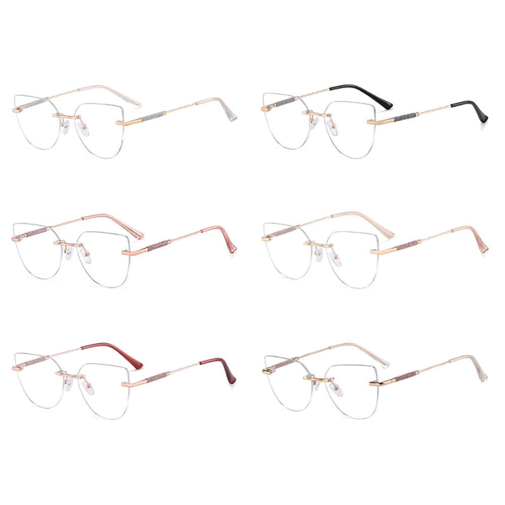 Kachawoo очки кошачий глаз без оправы женские металлические модные в оправе черные