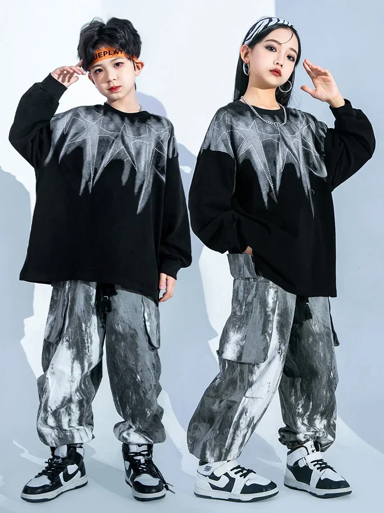 Детский модный костюм для уличного танца тренировок в стиле хип-хоп крутой и