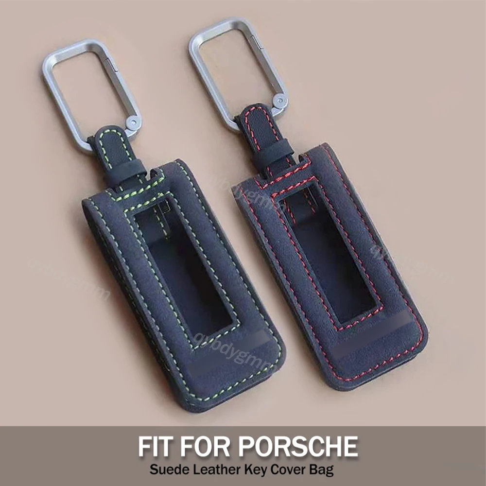 

1Pcs Suede Leather Car Remote Key Fob Case Cover Bag Fit For Porsche Panamera Cayenne Accessories