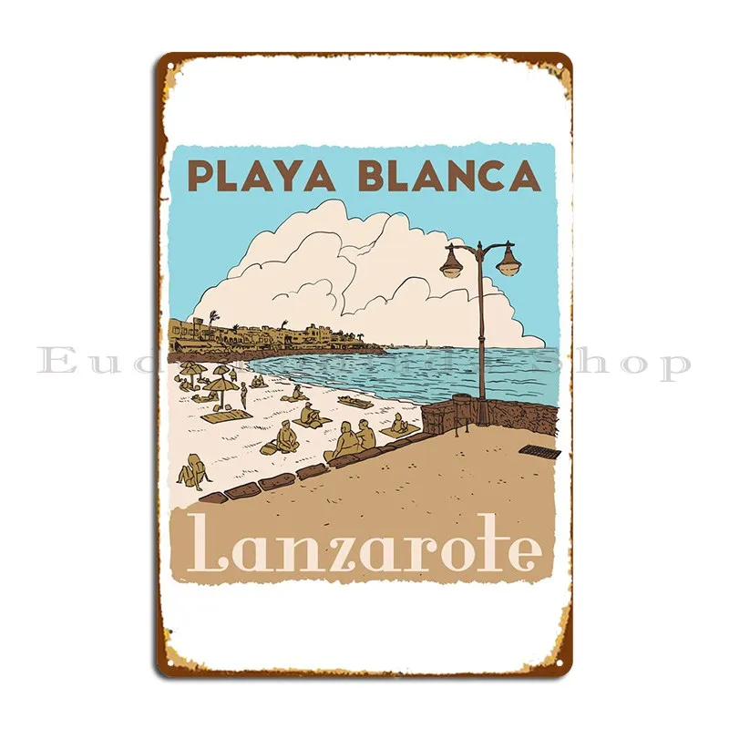 Металлический плакат Lanzarote Playa Blanca, металлический плакат для гостиной, бара, Железная конструкция