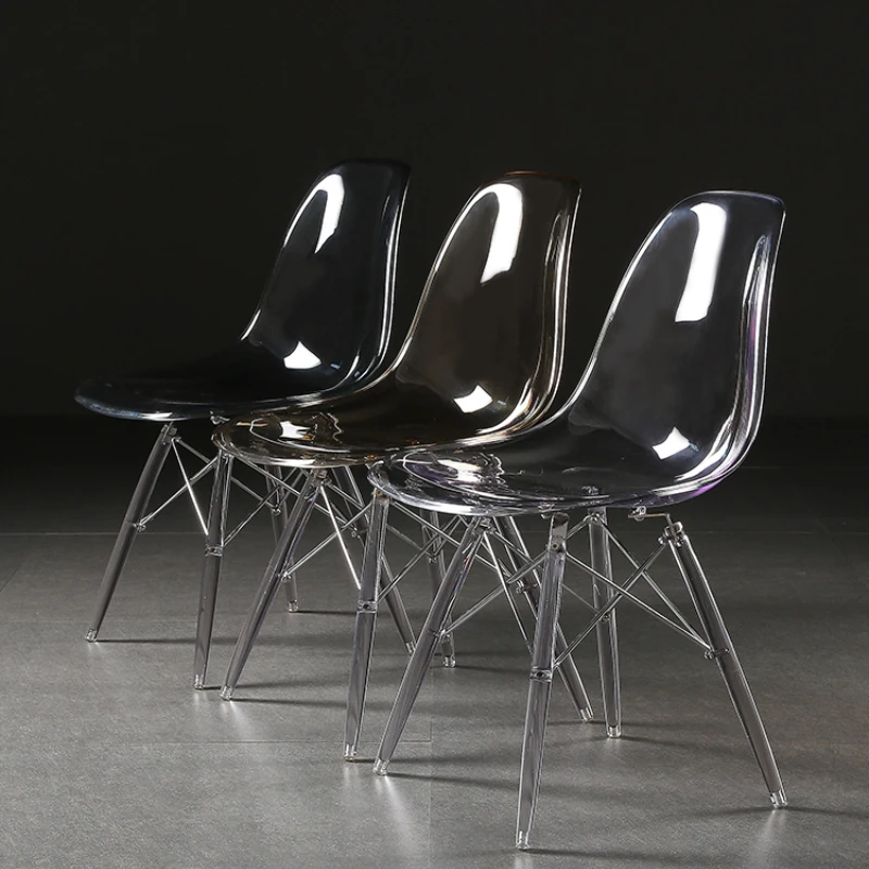 Eames Chair Acrylic Crystal Chair Nordic Simple Backrest Leisure Dining Chair Internet Celebrity Plastic Stool
