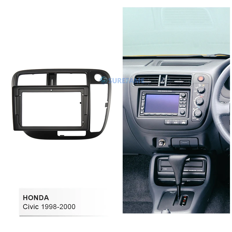 9-дюймовая Автомобильная радиопанель Fascia Для 1998-2000 Honda Civic комплект для приборной