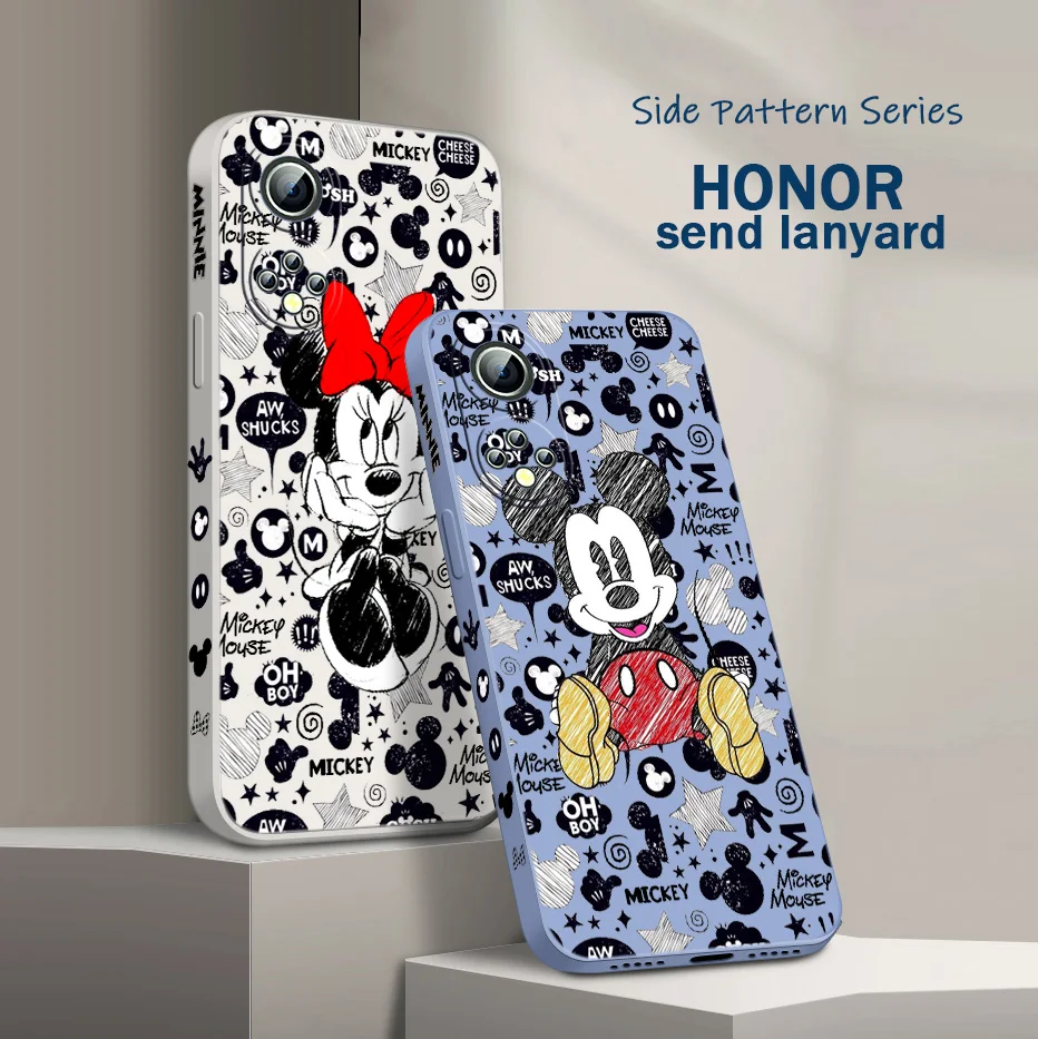 

Minnie Mickey Money Phone Case For Huawei Honor 60 SE 50 30S 20 20E 10X 10i 9X 9C 9S 8A Liquid Left Rope Funda Cover