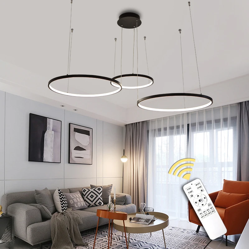 

Circle Rings Lighting Led Pendant Lamp for Living Room Hanging Fixture Pendant Light Lustre Led Chandelier Dining Room Luminaire
