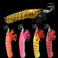9cm21g shrimp jig octopus bait with squid hook artificial sinking lure glow in dark sea fishing tackle spinnerbait with sound
