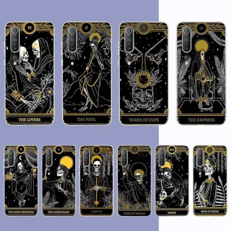 

Death Tarot Cards Phone Case for Samsung S21 A10 for Redmi Note 7 9 for Huawei P30Pro Honor 8X 10i cover