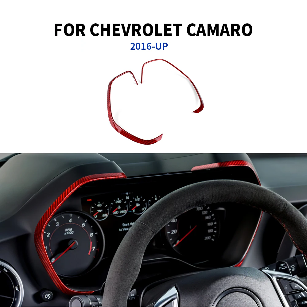 

Настоящее твердое углеродное волокно для Chevrolet Camaro 2016 2017 2018 2019 2020 2021 2022 2023, наклейка на рамку приборной панели, аксессуары для интерьера