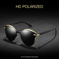 loerhunar new fashion sunglasses metal high definition polarized uv radiation proof cat eye retro womens polarized sunglasses
