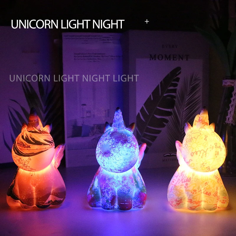 

Rainbow Unicorn Night Light Remote Control LED Touch USB charging Rabbit Ambient Light Bedside Lamp Birthday Christmas Gift