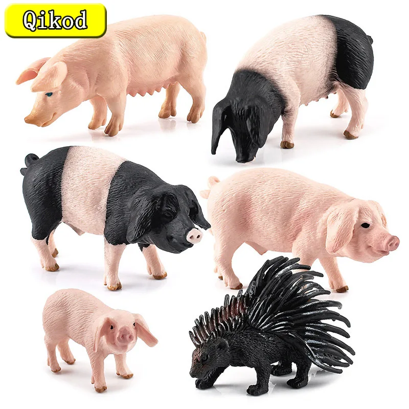 

Simulated Wild Boar Pig Porcupine Model Farm Animal Pig Family Set Figurines Action Figure Educational Toys for Kids Home Decor