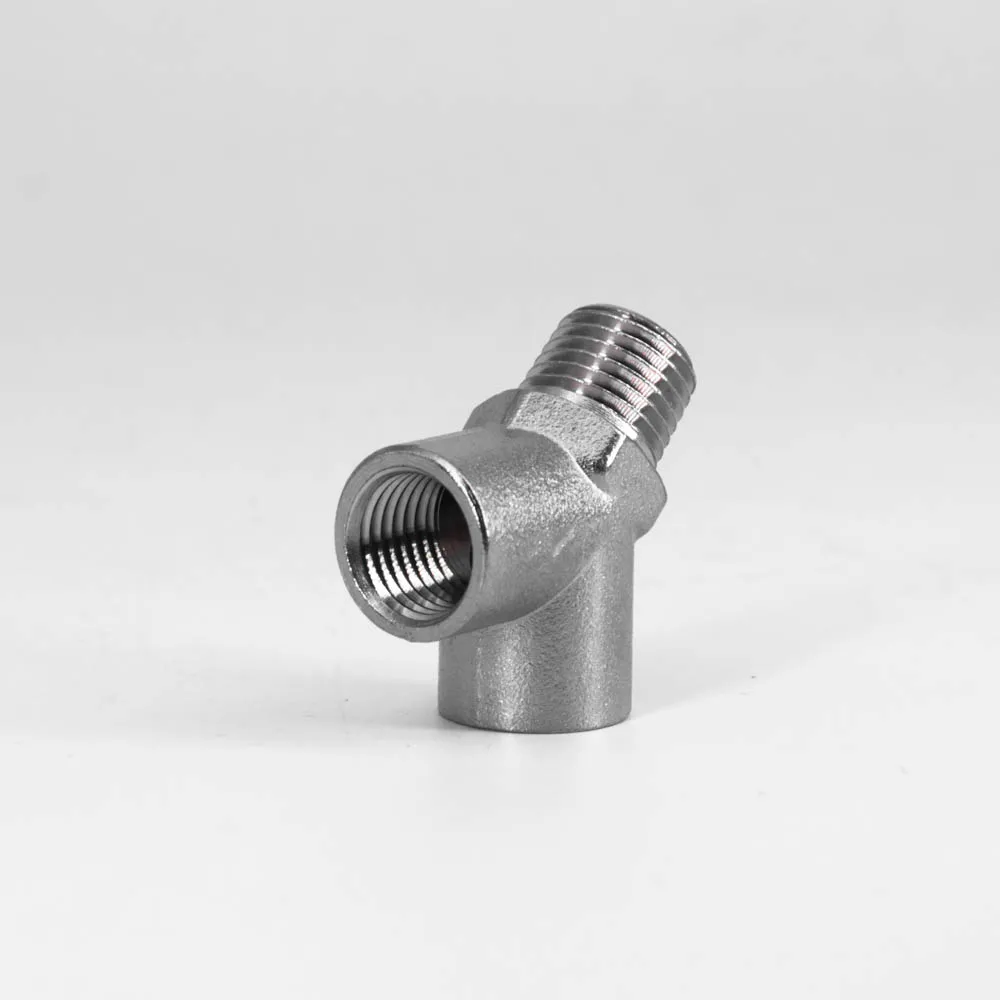 1/4" BSPP NPT weiblich männlich Y-förmiger Splitterblock vernickeltes Messing Rohrverschraubung Anschluss Koppler Adapter Wasser Gas Kraftstoff – Detail 2