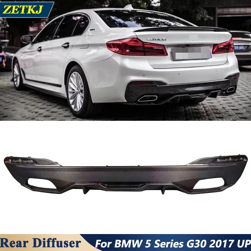 

2 PCS MP Type Real Carbon Fiber Rear Lip Bumper Chin Diffuser Car Body Kits For BMW 5 Series G30 G31 Sport 2017 Up Modification