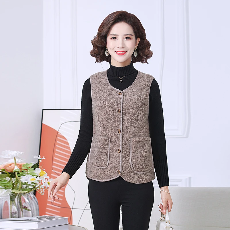 Женский Флисовый Жилет Осень-зима Корейский Стиль Дикой Природы Искусственный