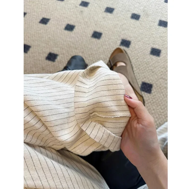 Новинка 2024 свободные повседневные брюки с высокой талией модные женские