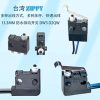 13 3mm small micro switch ip67 waterproof lead 3 pin nonc hole pillars mute large stroke detection dw3 d2hw abj zmw