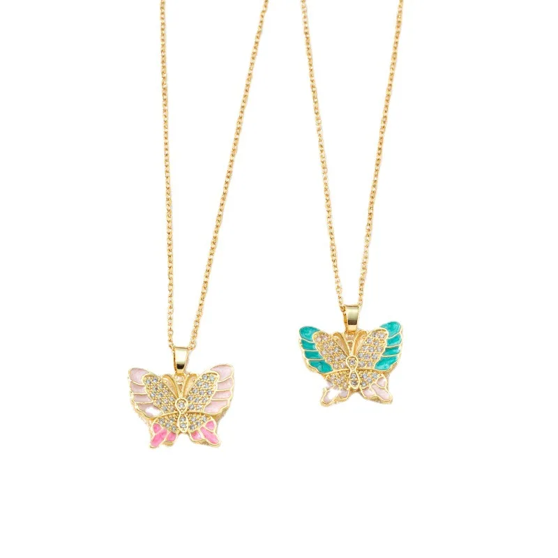 

Fashion Women Necklace Korea Style New Butterfly Pendant Necklace Gift For Girl Cute Lovely Neck Jewelry Wholesale Dropshipping