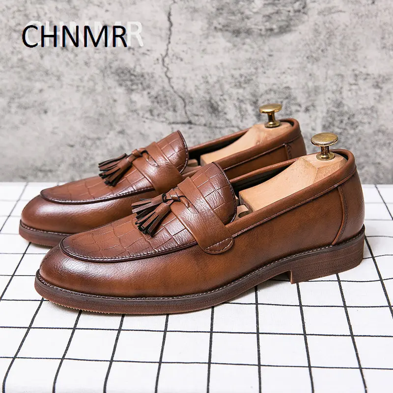 

CHNMR-S Shoes For Men Leisure New Pointed Toe Comfortable With Strap Leather Fashion Trending Products Big Size