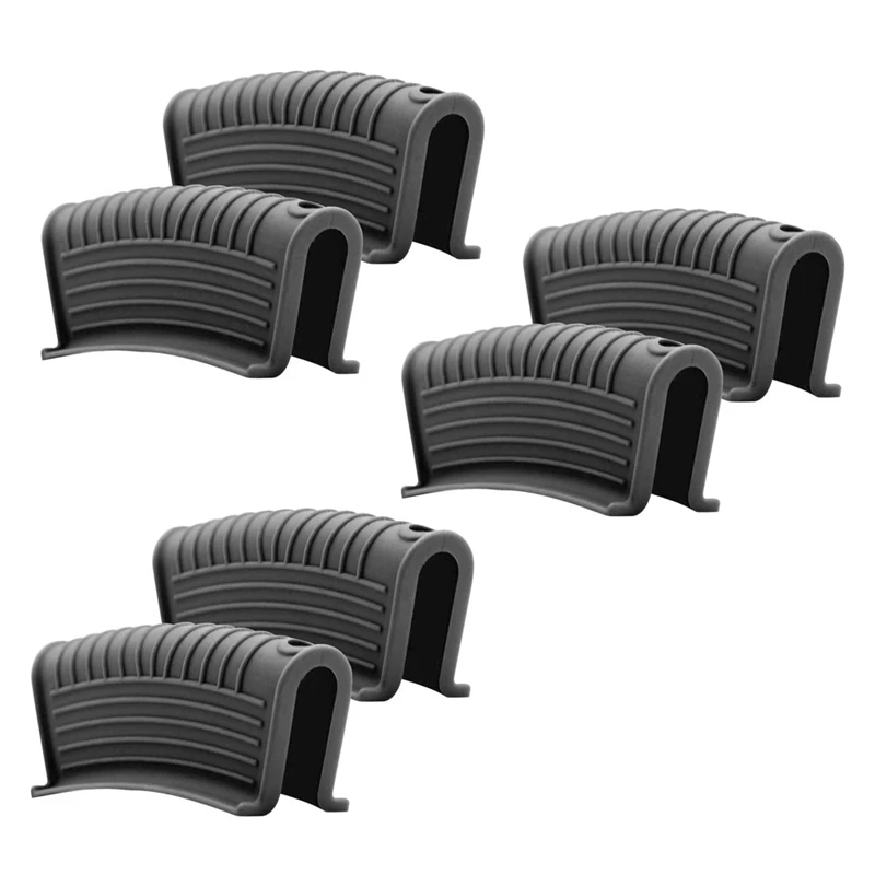 

Утолщенная силиконовая крышка для ручки сковороды изоляционная крышка сковороды зажим для ушей чугунный поддон для сковороды держатель для ручки вок черный, 6 шт.