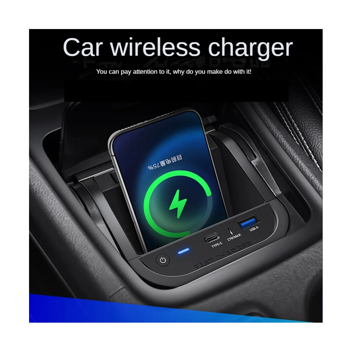 15 Вт автомобильное беспроводное зарядное устройство Qi быстрое для телефона