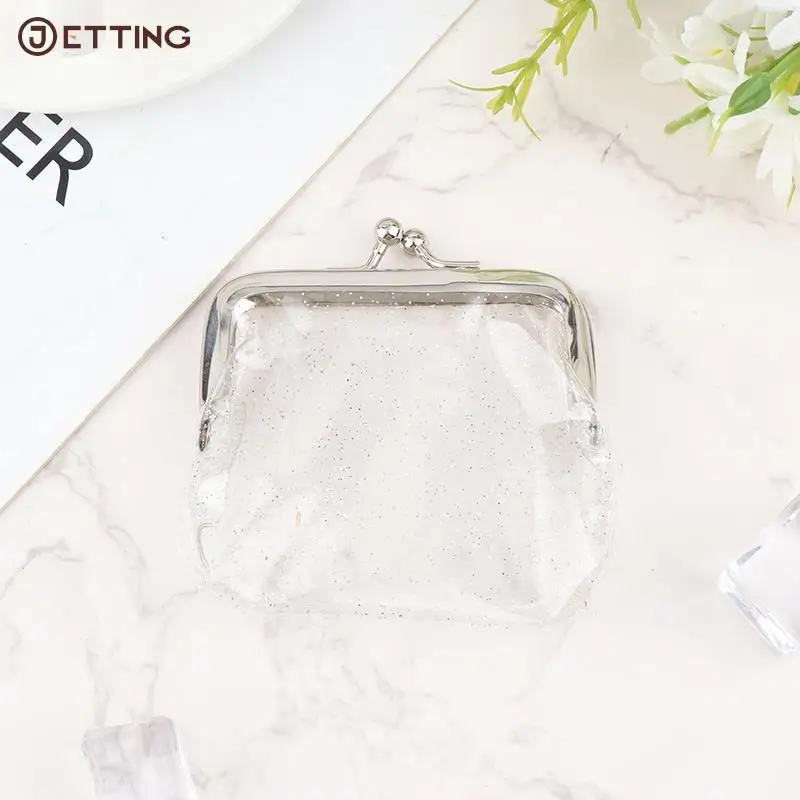 

Transparent Simple Iron Mouth Clip Bag Small Things Storage Bag Coin Purse Multifunctional Key Lipstick Bags Portable Coin Bags