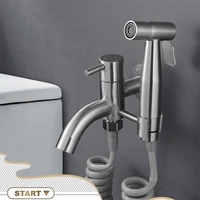 304 stainless steel double faucet one in and two out double handle double control double outlet mop pool faucet spray gun