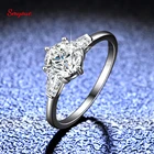 Обручальные кольца Smyoue D Color 100% с муассанитом, ювелирное изделие из стерлингового серебра, свадебное обещание, обручальное кольцо для женщин, кольца с искусственным бриллиантом