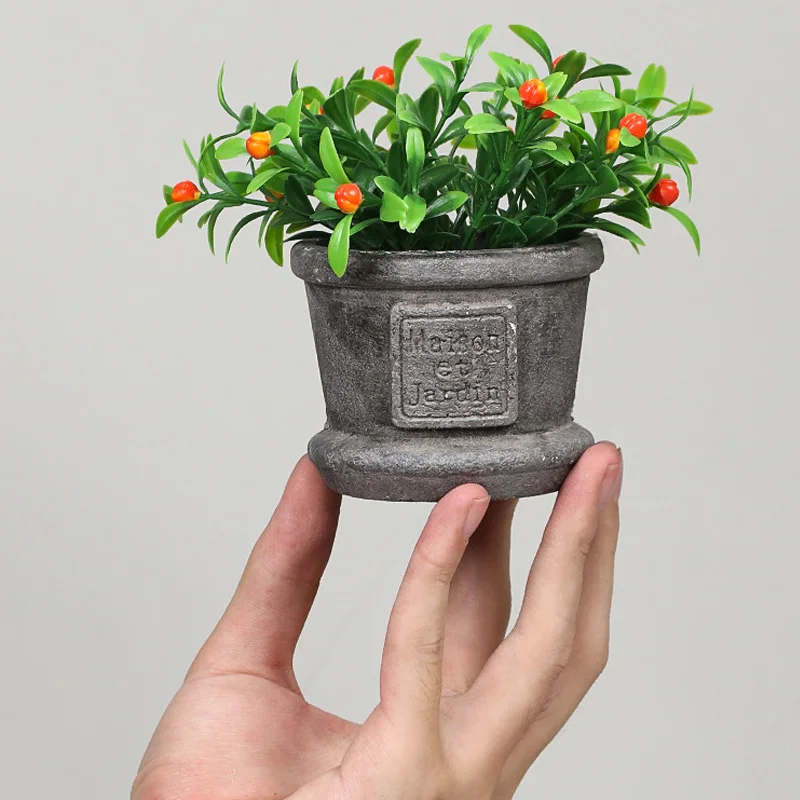 

1PC Simulation Fake Plants Desktop Decoration Flowers Potted Alphabet Pots Table Ornaments Artificial Bonsai Mini Home Decor