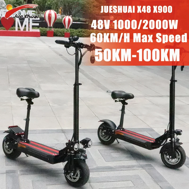 

Dual Motor Electric Scooter Adults with Seat 100KM Long Range & 60KM/H High Speed 10-Inch Pneumatic Tires Foldable E Scooter