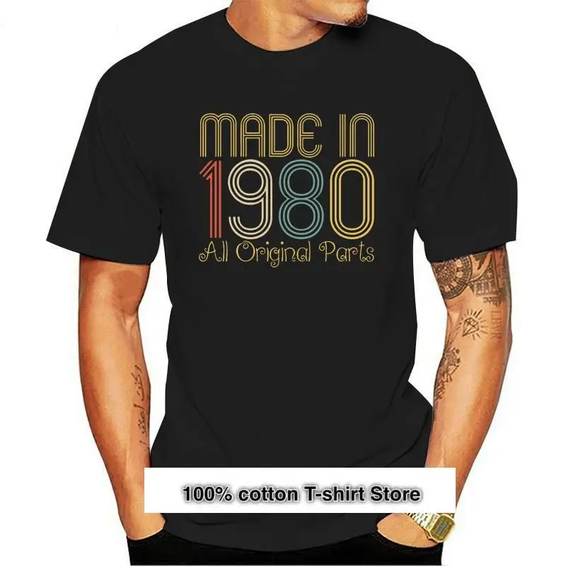 Camiseta Vintage hecha en 1980, todas las piezas originales, regalo de cumpleaños...