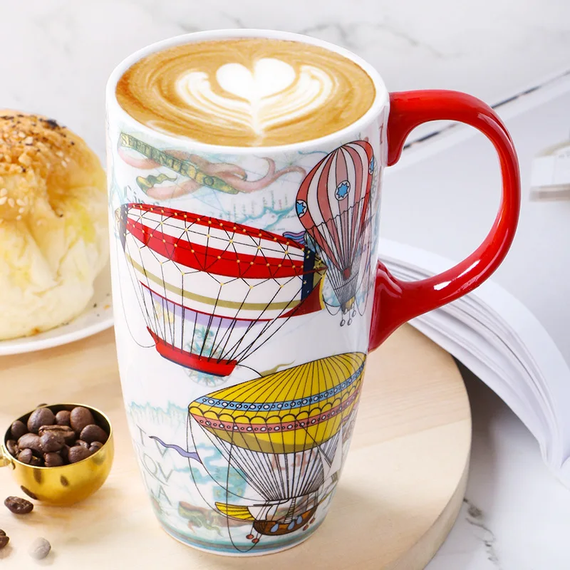 

Ceramic Cup Hand-Painted Coffee Cup Creative European Coffee Cup Couple Gift Coffee Oatmeal Reusable Cup Cafe Home Fashion Mug