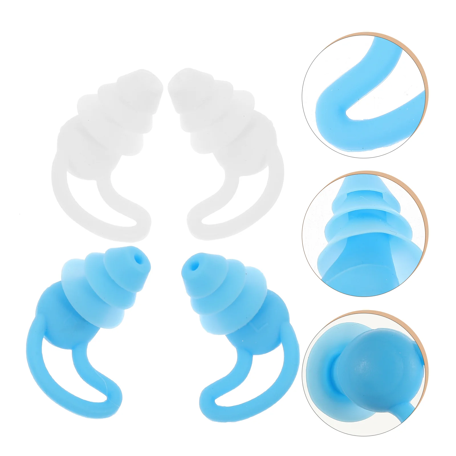 

2 Pairs Sleep Ear Buds Noise Canceling Earplugs Swimming Men Shark Fin Cancelling Earbuds Adults Concert Sleeping Women Man