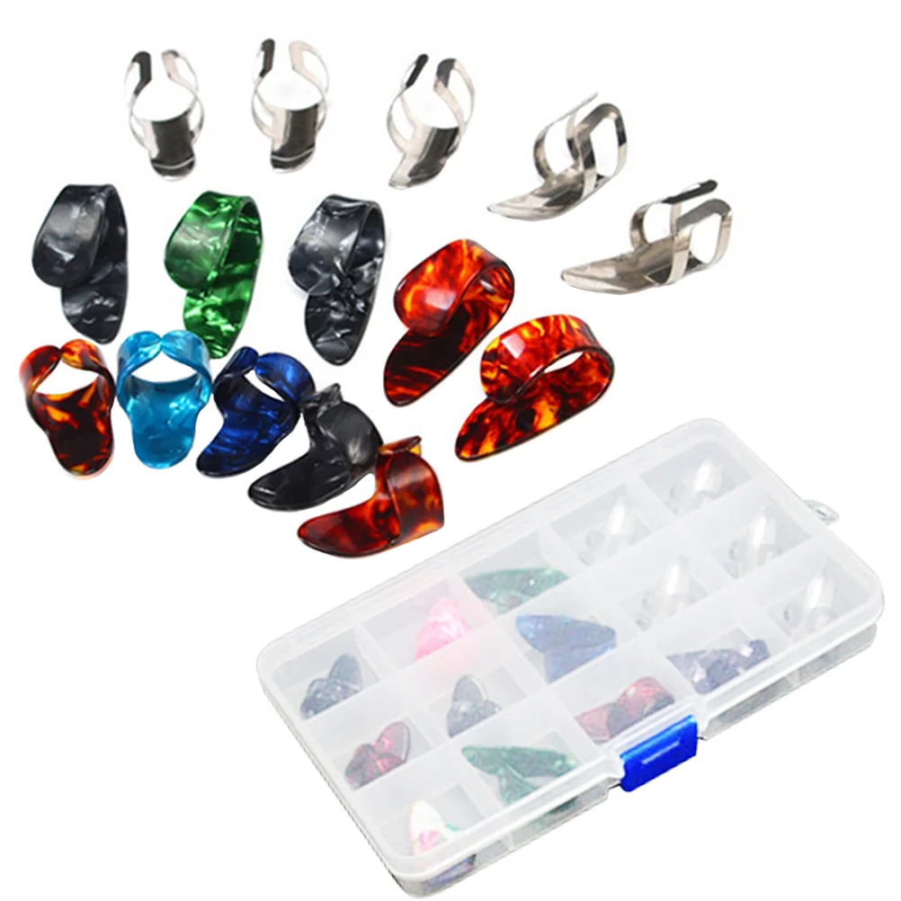 

Picks Guitar Finger Thumb Accessories Instrument Storage Celluloid Funeral Pratice Metal String Stainless Steel Protectors