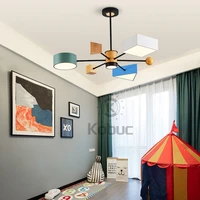kobuc nordic style led pendant light colorful creative building blocks ceiling chandelier led for children room modern light 48w